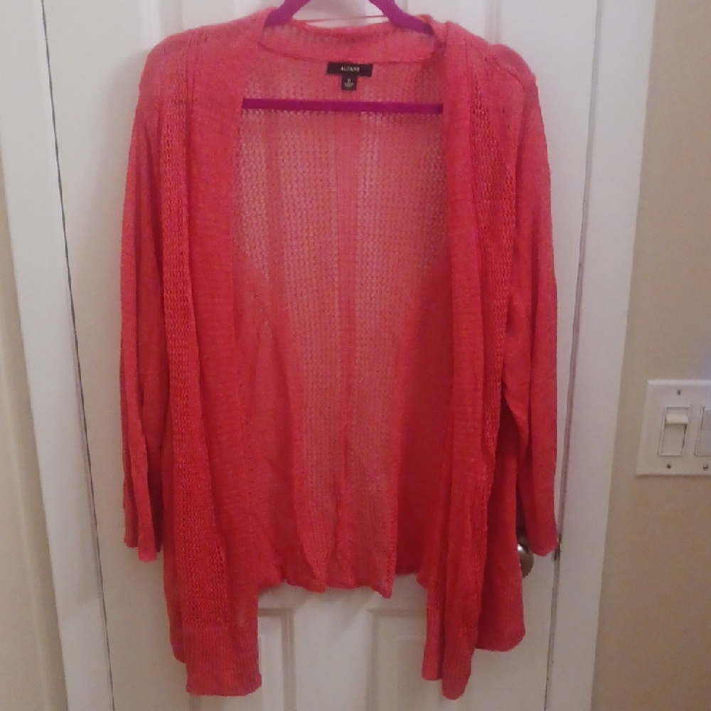 Alfani Women's Coral Open-Front Cardigan
